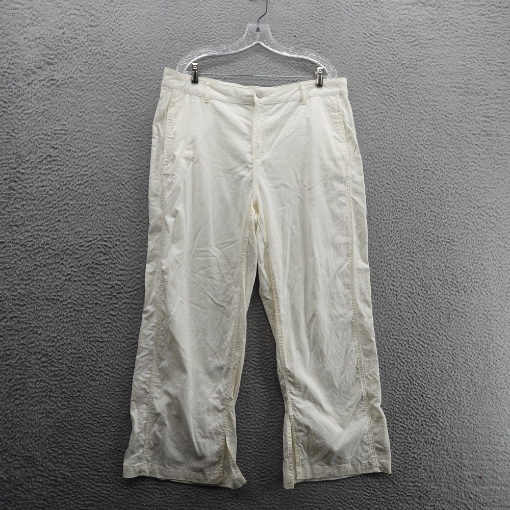 Soft Surroundings Pants Womens 18 Ivory Wide Leg Stretch Tencel Cotton Casual